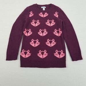 Old Navy Long Sleeve Purple‎ Fox Head Sweater